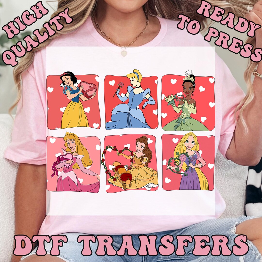 Disney Princess Ready to Press Transfer, Disney Family DTF Heat Press ...