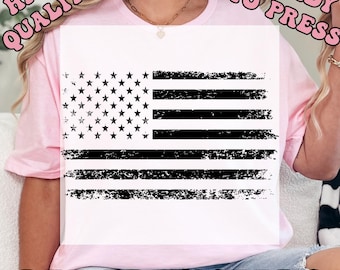 American Flag Ready to Press Transfer,  America Flag DTF Heat Press Transfers, High Quality Direct to Film Prints