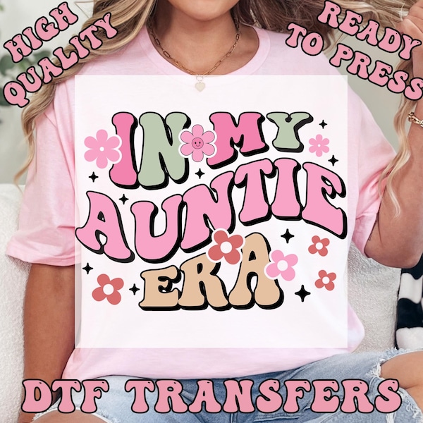 Transferencia lista para prensar "Retro In My Era", transferencias de calor DTF "Tuntie Era", impresiones directas a película de alta calidad
