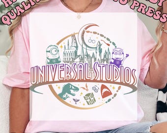 Vintage Disney Universal Studios DTF Transfers, Universal Studios Heat Press Transfers, Disney Trip, Disneyworld, Disney Family