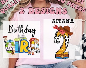 Toy Story Custom Birthday DTF Transfers, Disney Birthday Boy Heat Press Transfers, Birthday Girl, Pixar Kids Birthday Party, Family