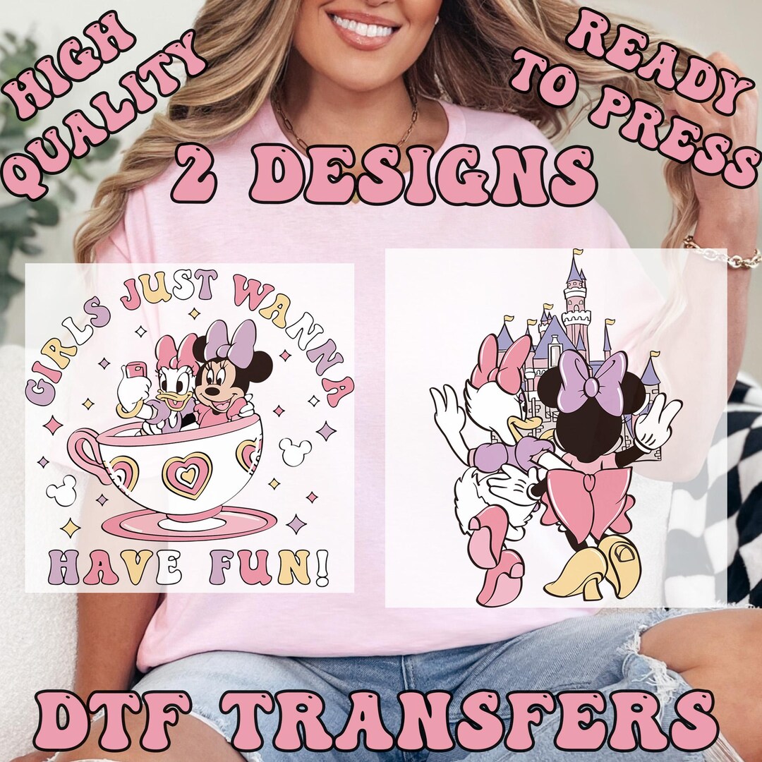 Disney Girls Just Wanna Have Fun DTF Transfers, Minnie Daisy Summer ...