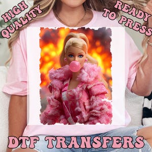 Crazy Fire Doll Face Meme DTF Transfers, Fire Funny Doll Heat Press Transfers, Viral Internet, Sarcastic Doll Face Ready to Press