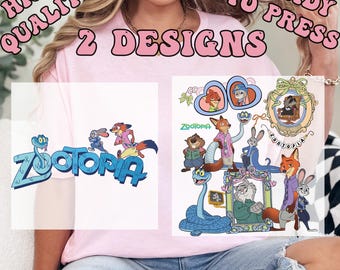 Coquette Mirror Zootopia DTF Transfers, Judy Hopps Nick Wilde Heat Press Transfers, Welcome To Zootopia Disney, Locket Zootopia Tee