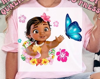 Baby Moana Ready to Press Transfer,  Moana DTF Heat Press Transfers, High Quality Direct to Film Prints