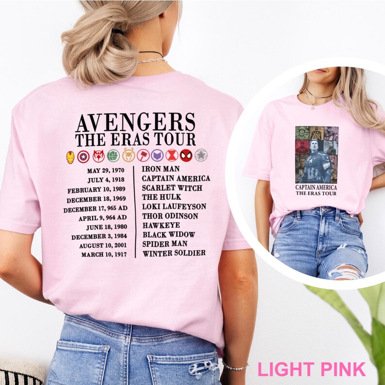 Avengers The Eras Tour DTF Transfers, Marvel Super Heroes Heat Press Transfers, Captain America, Ironman Tee, The Hulk, Spider-Man Bild 4