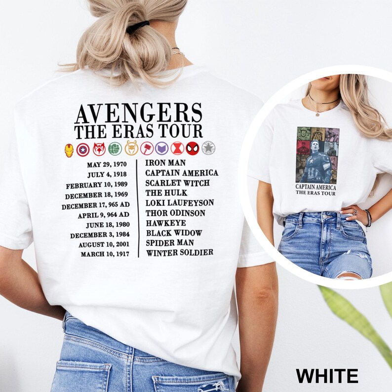 Avengers The Eras Tour DTF Transfers, Marvel Super Heroes Heat Press Transfers, Captain America, Ironman Tee, The Hulk, Spider-Man Bild 20