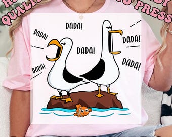 Custom Nemo Seagull DTF Transfers, Finding Nemo Heat Press Transfers, Seagull Disney, Disney Matching, Funny Custom Disney