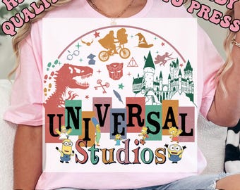 Vintage Disney Universal Studios DTF Transfers, Universal Studios Heat Press Transfers, Disney Trip, Disneyworld, Disney Family