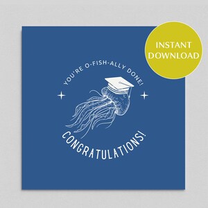 Abschlusskarte - Ofishally fertig! Herzlichen Glückwunsch! - Instant Download - 6 x 6