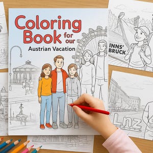 Malbuch - Urlaub in Österreich - mit den schönsten Plätzen im Land - Print at Home - 17 Seiten in Din A4