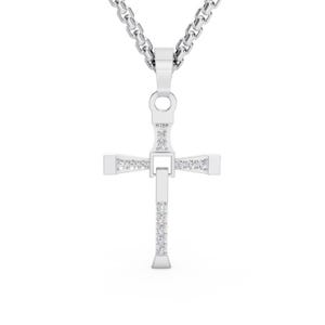 Dominic Toretto Cross Necklace | Fast & Furious Jewelry | Stainless Steel Pendant for Men | Vin Diesel Inspired Gift | Diamond Cross Chain