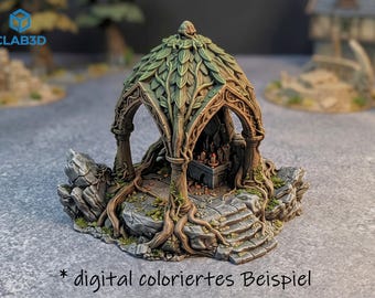 Tabletop Gelände Elfenschrein – Antiker Schrein für Wargaming & Fantasy RPG – 28mm 32mm Szenerie