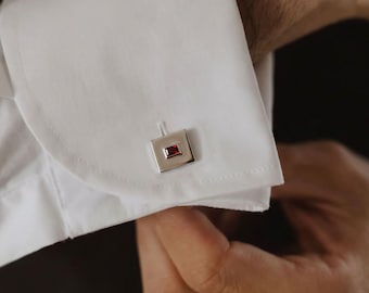 Birthstone Cufflink, Gift for Him, Graduation Gift, Birthday Gift for Him