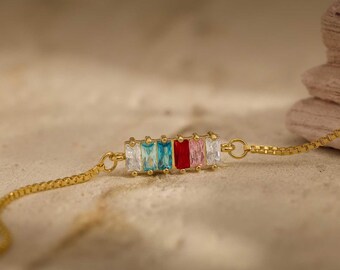 Peas in a Pod Birthstone Bracelet, Dainty Bracelet, Mom Gift, Graduation Gift, Grandma Bracelet, Mothers Day Gift, Birthday Gift for Her