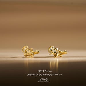 Custom Initial Cufflinks for Men, Personalized Groomsmen Gift, Best Man Proposal Cufflinks, Wedding Gift for Groom