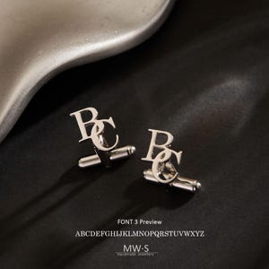 Custom Initial Cufflinks for Men, Personalized Groomsmen Gift, Best Man Proposal Cufflinks, Wedding Gift for Groom
