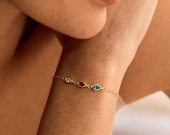 Dainty Birthstone Bracelet, Daily Bracelet, Mom Gift, Graduation Gift, Grandma Bracelet, Mothers Day gift, Birthday Gift for Her