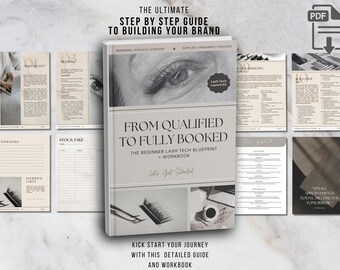 Lash Tech Business Starter Kit | Beginner Lash Technician Workbook | Branding, Pricing, Policies, Client Forms & Social Media Guide