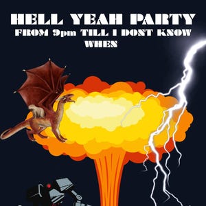 Impressionnante invitation de fête d'anniversaire modifiable – « HELL YEAH PARTY » | Modèle de toile