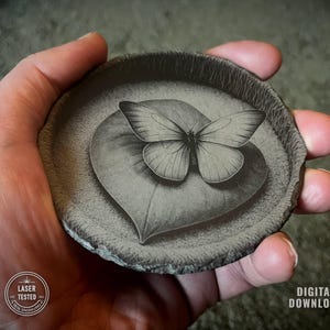Diseño 3D de mariposa con efecto de jardín, grabado PNG / Listo para láser / Grabado real probado / Descarga digital de alta resolución / XTool