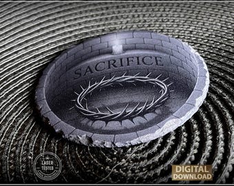 Sacrifice Laser Engraving for slate coaster PNG – Christian 3D Illusion Art (Digital Download)