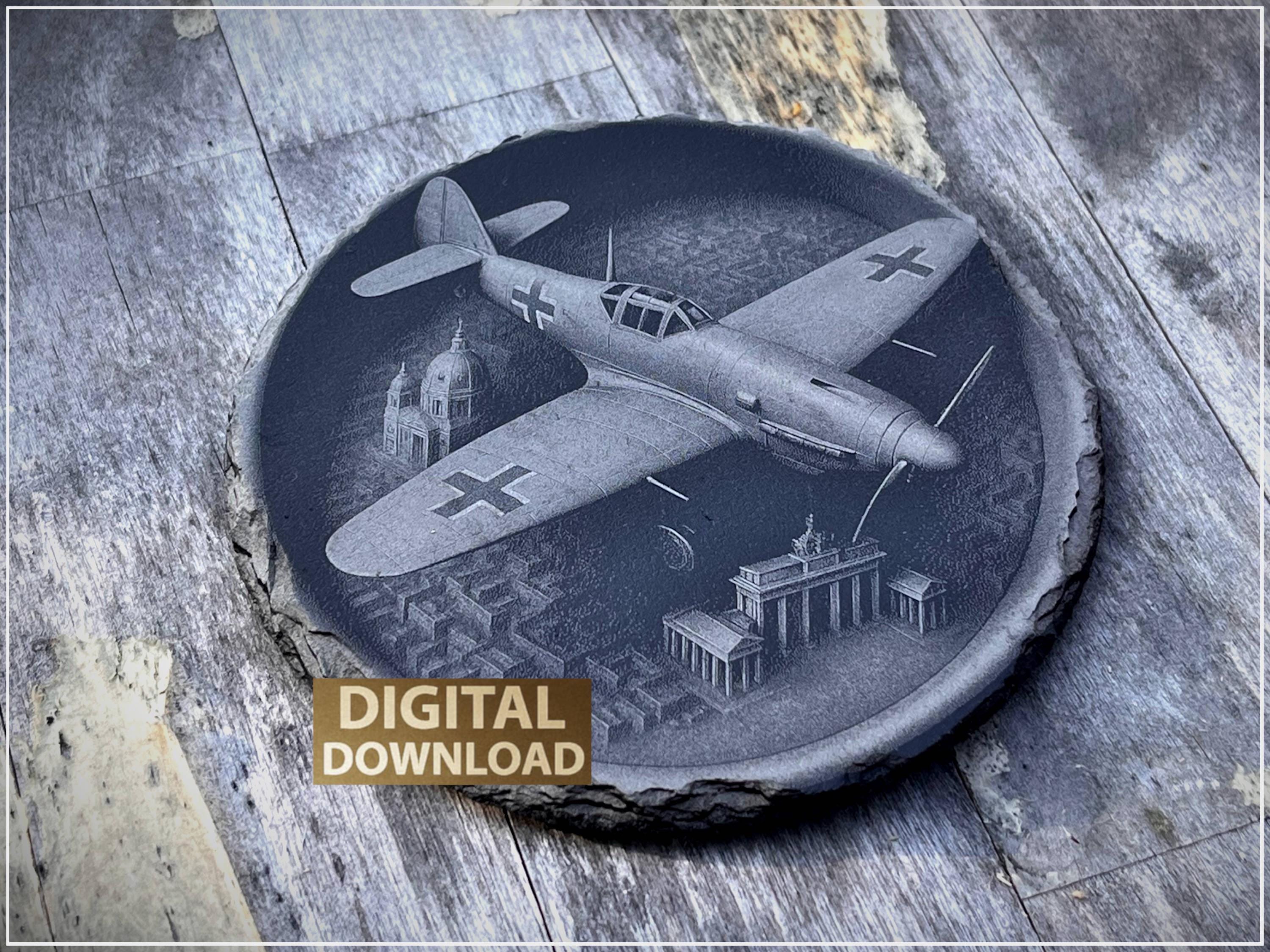 Plaque Métal Déco Vintage - Avion Guerre Allemand - Messerschmitt ME 262 Schwalbe 20x30cm