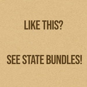 May include: Brown text on a tan background reads "LIKE THIS? SEE STATE BUNDLES!". The text is in a simple, sans-serif font. The background is a solid, neutral colour.