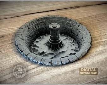 3D illusion "Lighthouse in the well" | Engrave - Laser Ready | Diode, C02, Fiber lasers | Glowforge |