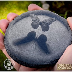 Illusione 3D "Farfalla sopra la cavità" / Incisione - Laser pronto / Laser a diodo, CO2, fibra / Glowforge /