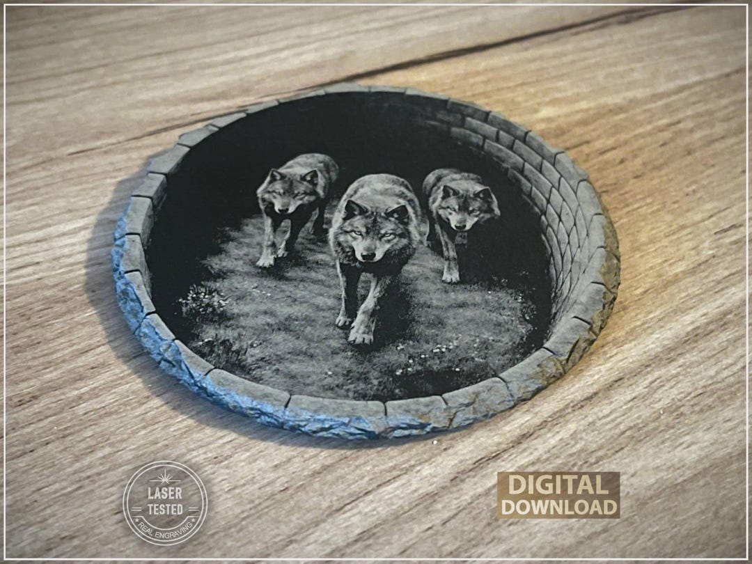 Photorealistic Wolf Pack 3D Illusion – Laser Tested Design - Etsy
