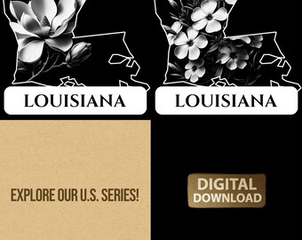 Louisiana Magnolia Louisiana Phlox Bloemen Lasergravure Bundel Digitale Staat Bloemen PNG