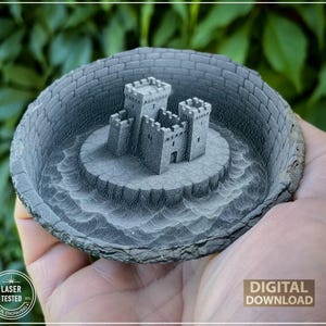 3D illusion "Watchtower in the Well" | Engrave - Laser Ready | Diode, CO2, Fiber Lasers | Glowforge |