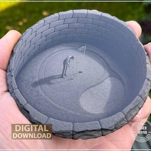 3D-golfskifferunderläggsdesign: Golfer Deep Pit Illusion PNG (digital nedladdning)