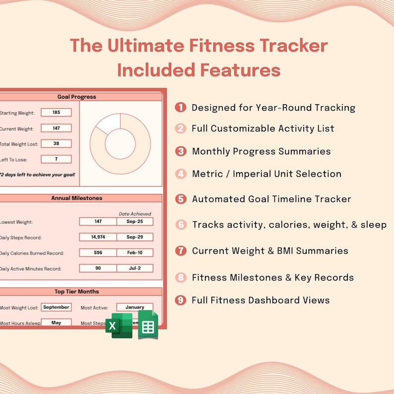 Ultimate 2026 Fitness Tracker Excel Google Sheets Fitness Template ...