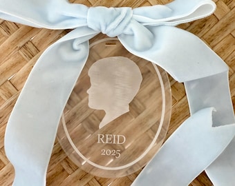 Personalized Child Silhouette Ornament | Laser Engraved Acrylic Keepsake