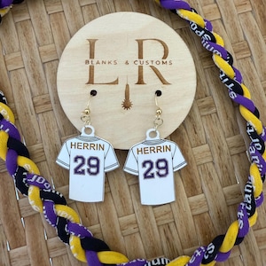 Personalized Acrylic Jersey Earrings: Game Day Team Spirit