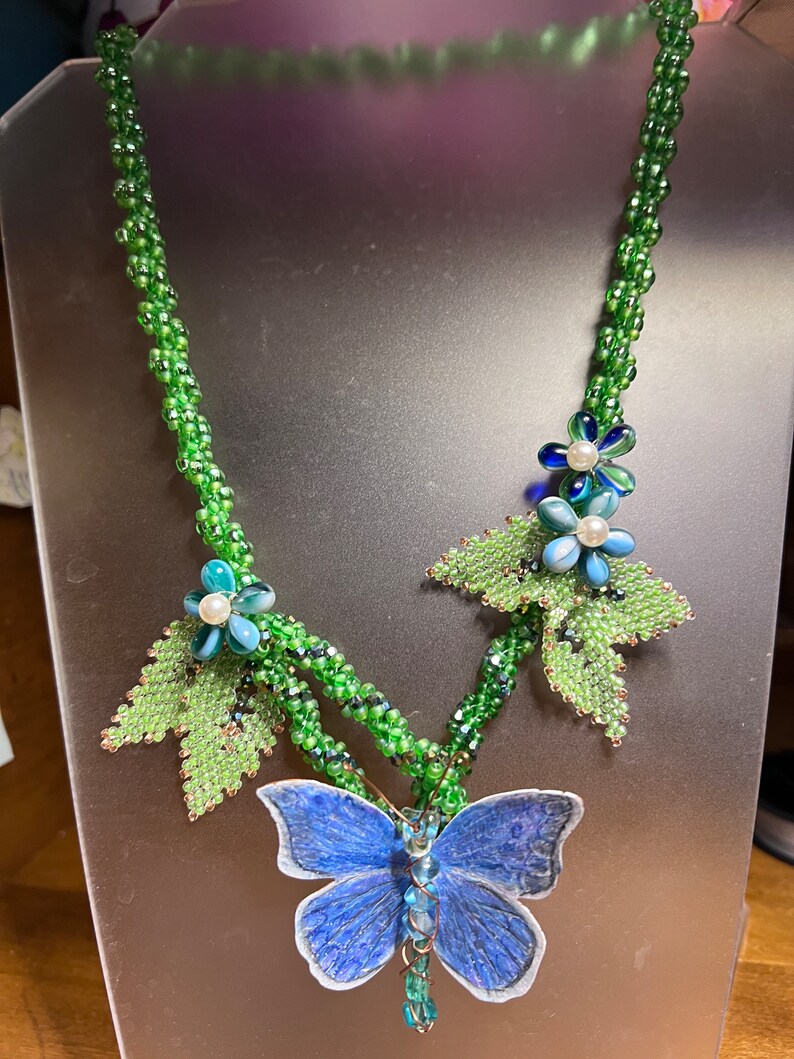 Painted Butterfly Necklace image 6