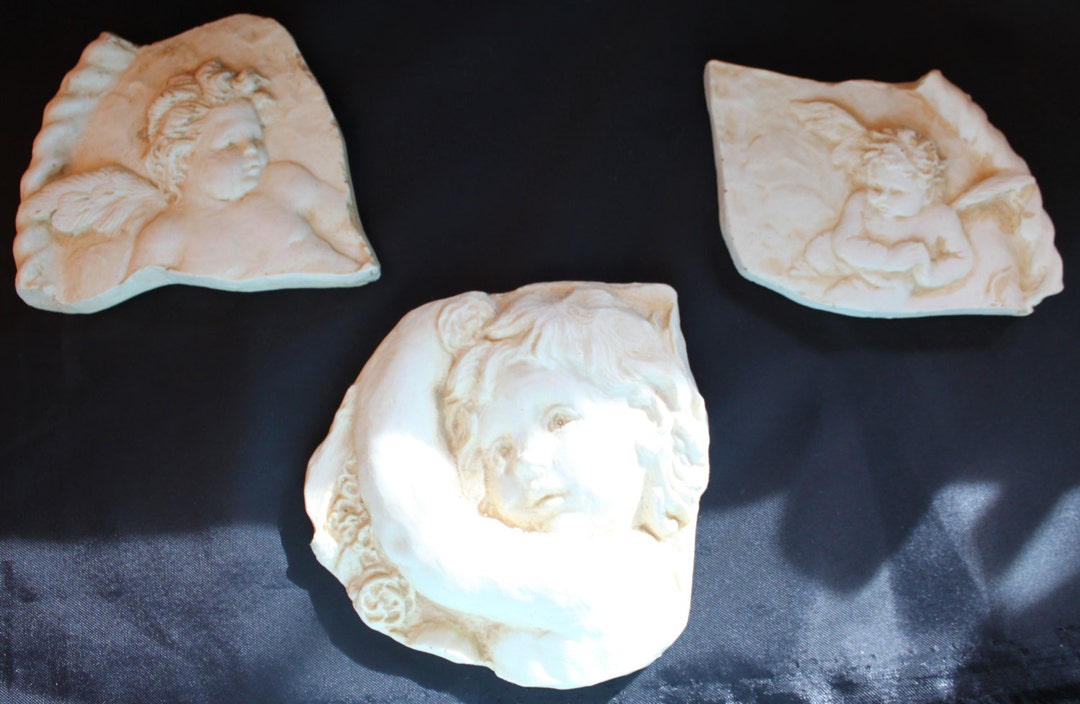 Hen Feathers Cherub Wall Plaques/vintage Cherub Plaques/ Etsy