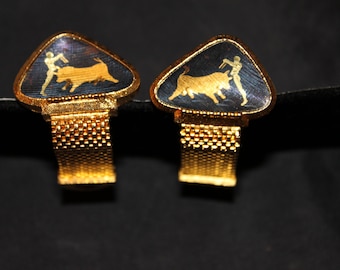 Swank Rare Cufflinks/Unusual Cufflinks/Vintage Cufflinks/Art of the World Men's Cufflinks/Matador CuffLink/Cufflinks Set/Swank/Groomsmen