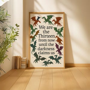 The Thirteen Print | Throne of Glass Printable Wall Art | Manon & The Thirteen | Dark Fantasy Dragon Poster