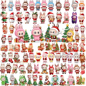 90+ kerst Lab_bu clipart megabundel, Labub_ png bundel, Labubu clipart, Lab_bu bundel png, schattige cartoon digitale download, La bub_ png