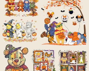 6 Retro Bear Ghost Halloween Png, Cartoon Halloween Png, Stay Spooky Png, Spooky Season Png, Bear Cute Fall Png, Honey Bear Halloween Png