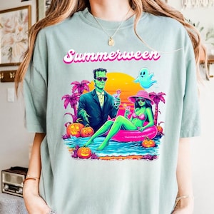 Retro Summer Halloween Png, Funny Summerween Png, Horror Summer Png, Halloween Horror Characters Png, Trendy Summer Halloween Shirt Png