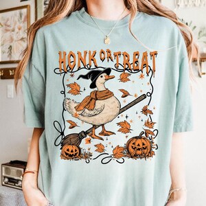 Honk or Treat Halloween Goose PNG, Funny Witch Halloween Goose png, Halloween Shirt Sublimation, Spooky Season png, Witch png, Halloween png