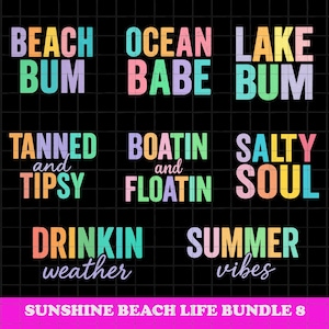 Sunshine Png Beach Life Bundle PNG Summer PNG Neon Trendy Summer Shirt Design Distressed Beach PNG Lake Pool River Png Sun