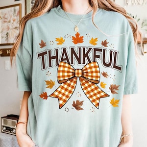 Preppy Fall Thankful Png, Thanksgiving PNG, Give Thanks Jesus, Thanksgiving Design, Thankful Sublimation Digital Download, Thankful Autumn
