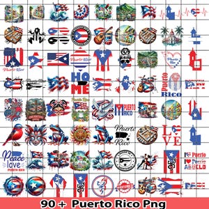 Puerto Rico Digital Art Bundle: Boricua, Coqui, Taino (PNG File)