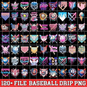 120+ Design Baseball Ice Cream Drip PNG Bundle, Waffle Home Plate Png Digital File, Baseball Player Drip Png, Baseball Life, Sprinkle Drip