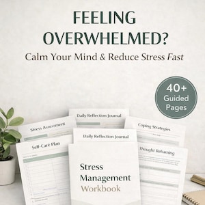 Stress Management Workbook, Anxiety Relief Printable, Mental Health Workbook PDF, Coping Skills Planner, Self Care Journal, Instant Download